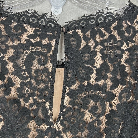 Joie Black Lace Maribeth Mini Dress XS Cap Sleeve Scallop Hem - Picture 14 of 14